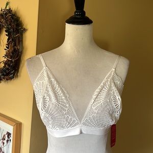 COMMANDO Size XL Butter + Lace Britt White Lace Bralette Triangle Bra $78 NEW